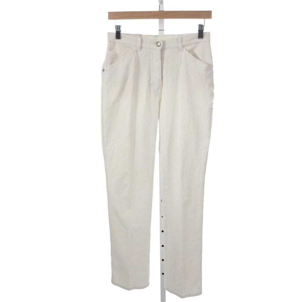 Versace Sport Womens White Geometric Straight Jeans Size 28